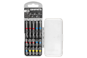 Graphite csavarhúzó bit klt. 25/50mm 15db-os