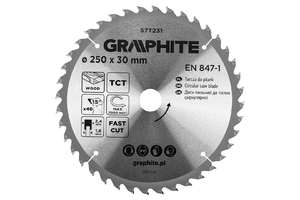 Graphite körfűrészlap keményfém fogak 250mm 40 fog