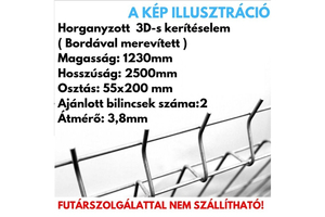 Hegesztett háló 1230x2500x200x55x3,8 mm horganyzot