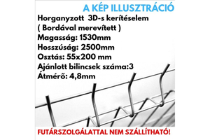 Hegesztett háló 1530x2500x200x55x3,8 mm horganyzot